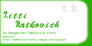 kitti matkovich business card